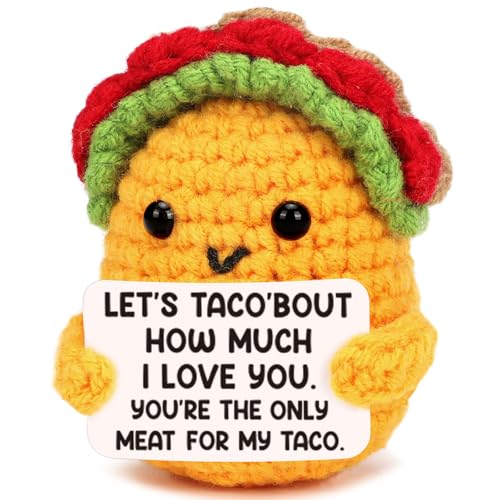 Gifts for her Him Boyfriend Girlfriend I Love You Birthday Anniversary Small Gifts for Men Women Wife Husband Easter Basket Stuffers Valentines Engagement Wedding Gift Ideas for Couples Taco Crochet