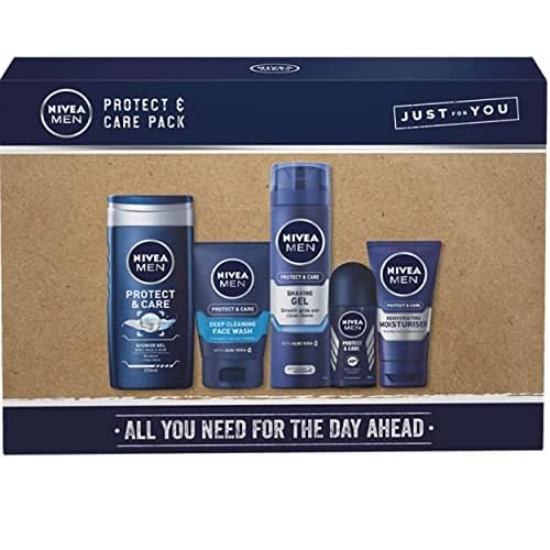NIVEA MEN GIFT SET, Includes Nivea Men Body Wash, Shave Gel, Face Wash, Deodorant, and Moisturizer in Gift Box