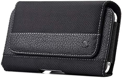 Magnetic Phone Holder Cell Phone Belt Pouch, Compatible w/iPhone Xs Max, 8 Plus 7 Plus 6 Plus Holster Clip fits w/Commuter Slim Case On or Bare Phone - MAX Inside Dims [6.35" X 3.25" X 0.5"]