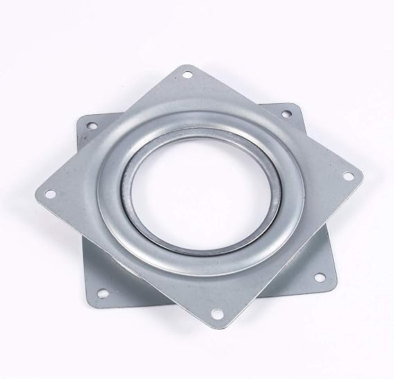 Atyhao 360 Degree Rotating Swivel Plate Base 4x4 inch Square | For TV Desk Bar Stools Chairs Kitchen Furniture,Galvanized Steel,5/16inch Thickness,With Ball Bearing Raceway