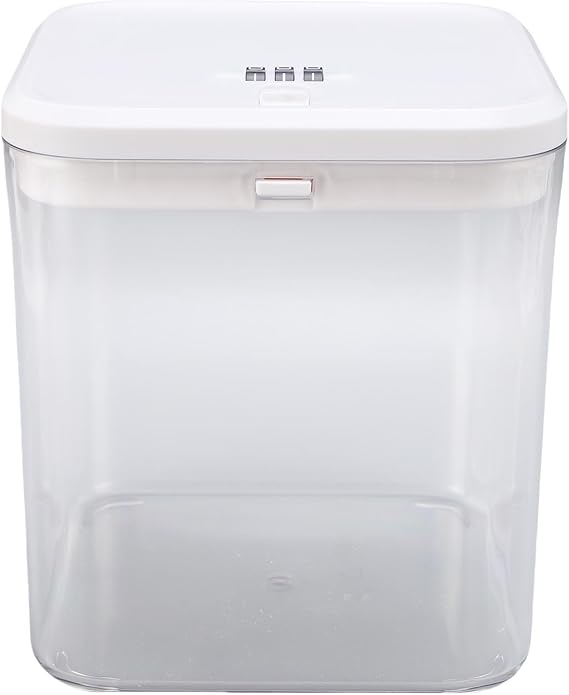 Medication Lock Box, 6.3x5.5x5.5 Inch Clear Plastic Lockable Storage Box with Code for Medication Food Snack Phone and Personal Storage