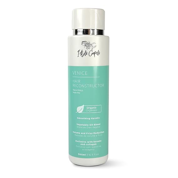 I Belli Capelli Venice Keratina Organica Sin Formol Organic Keratin | 1-Step Application Certified Vegan Low Odor Results Up to 6 Months 16.9 Fl Oz