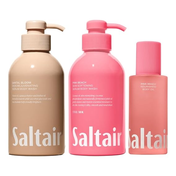 Saltair Signature Scents Body Care Bundle | Wash & Bath Oil | 3 Piece | Gentle easy-rinsing lather for a comfortable straightforward everyday shower regimen
