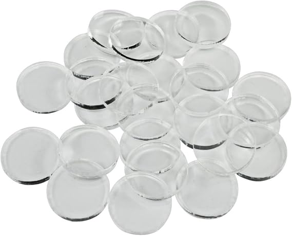 .75-inch Clear Round Bases | Compatible with D&D & RPGs | Set of 25 | 3mm clear laser-cut acrylic | Also fits Pathfinder | For small RPG creatures | See the map beneath
