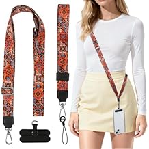 Phone Lanyard Crossbody, Adjustable Cell Phone Strap Cross Body Neck Lanyard for Women Men, Red Boho