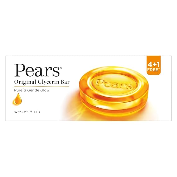 Pears Pure and Gentle Bathing Bar, 125g (Buy 4 Get 1 Free)