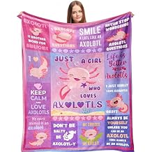 Axolotl Blanket & Bedding - Best 60' x 50' Axolotl Gifts for Girls & Lovers, Includes Salamander Gifts