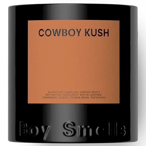 Boy Smells Cowboy Kush Scented Candles for Men and Women - Soy, Coconut Wax Candle Blend - Aromatic Candles for Home with Suede, Saffron and Patchouli