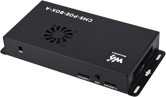 Compute Module 5 PoE Base Board for Raspberry Pi Power Over Ethernet, M.2 NVMe SSD Support, Cooling Fan, Wall Mount, Compatible with All Raspberry Pi CM5 Variants (Metal Case Power Supply Adapter)