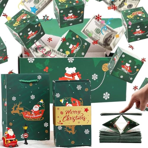 Surprise Gift Box Explosion for Money, Unique Folding Bouncing Envelope Gift Box, Cash Christmas Surprise Box for WomenMenGirlsBoys