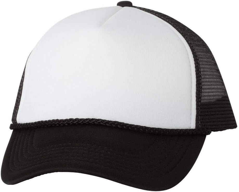 Valucap - Foam Mesh-Back Trucker Cap - VC700 - Adjustable - White/ Black