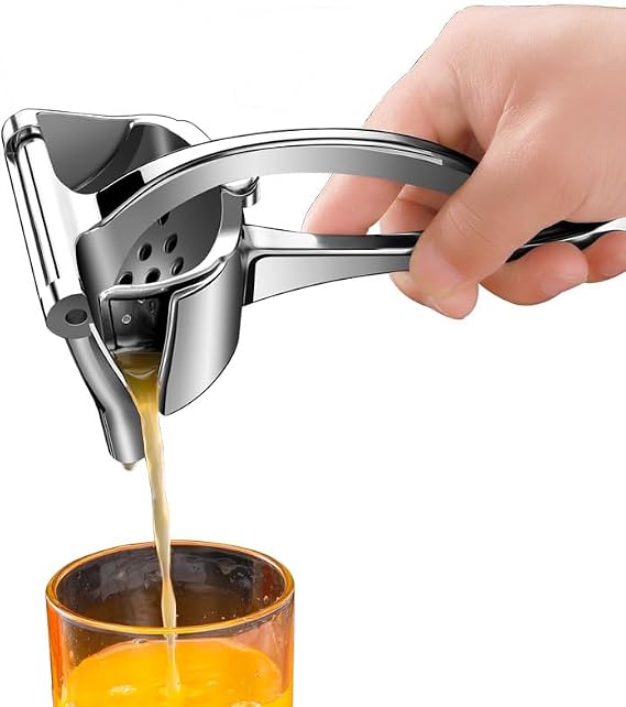Lemon Squeezer Aluminum Alloy Manual Fruit Juicer Hand Press Manual Juice Extractor Machine Heavy Duty Alloy Lemon Press Squeezer Portable Manual Juicer Orange Simple Extractor Tool