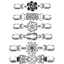 Hicarer 6 Pieces Vintage Shirt Dress Cardigan Clip, Waist Clip for Women, Sweater Shawl Brooch Jacket for Clothing