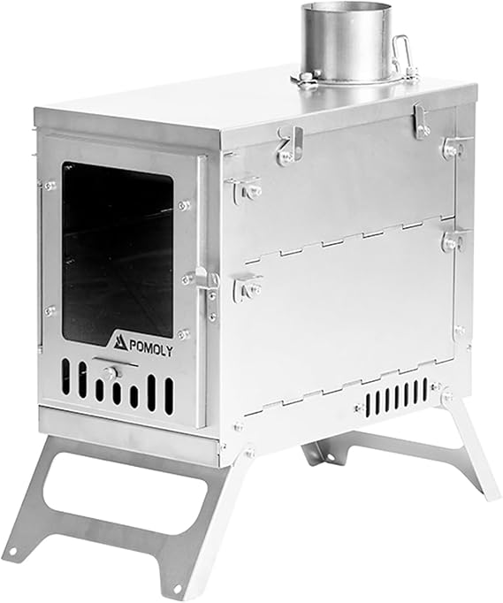 POMOLY X-Ti Double-Fold Titanium Wood Stove Portable Camping Tent Stove