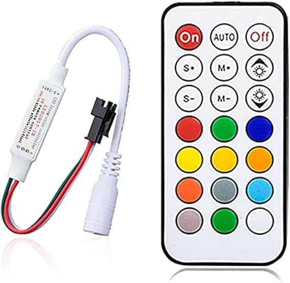 Ruirui Mini DC5-24V 21 Keys 2811 Remote Control RF Controller for WS2811 WS2812B 2811 2812 LED Strip Light