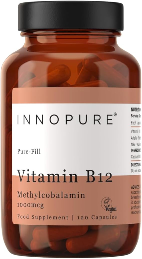 INNOPURE Vitamin B12 Methylcobalamin 1000mcg, 120 Capsules | No Fillers or Binders, Vegan Society Registered, Made in the UK