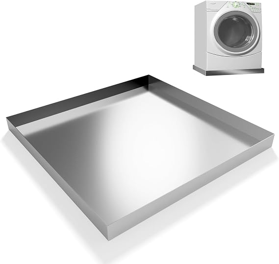 Heavy Duty 304 Stainless Steel Washing Machine Pan, 32" x 32" x 2.5"