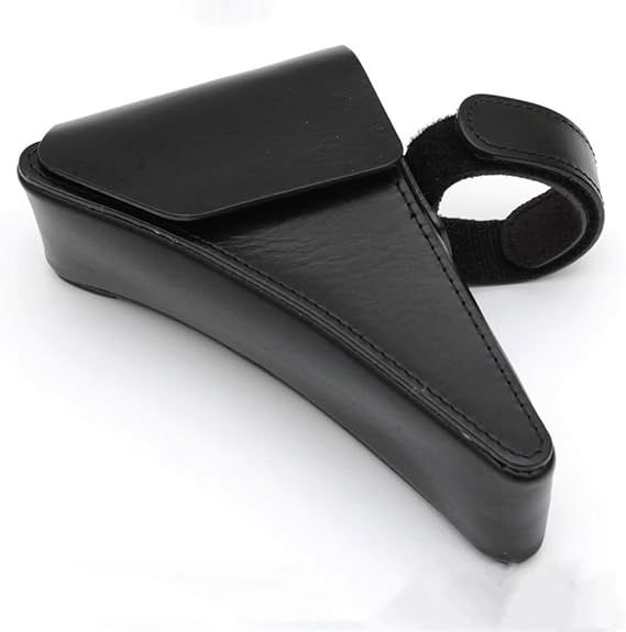 Triangular leather bag for brompton bag tool frame bag (black)