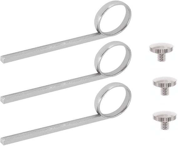 Jiayouy 3 Set B Flat Trumpet Valve Slide Finger Ring with Holder Screw for Trumpet Accessory Replacement