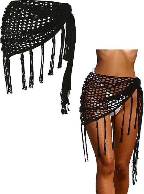 Women Sarong Coverups Short Beach Skirt Swimsuit Wrap Skrits Bikini Bathing Suit Wraps Swim Cover up Skirt Triangle Shawl