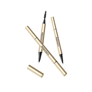 COLORKEY 3D Binary Water Eyebrow Pen: Long-Lasting Waterproof Formula, Double Tips for Precise Application, Creates Root-Separated Natural Wild Brows, Soft Brown Shade (02 Earth Brown)