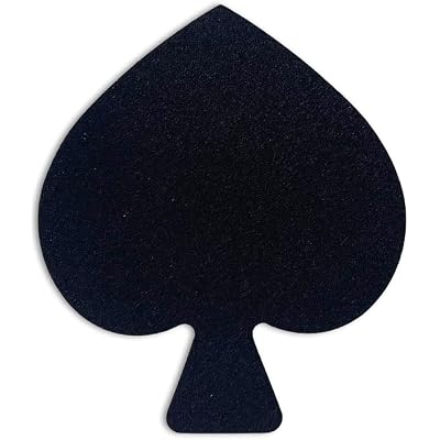 Rave Spade Nipple Cover Pasties, Dazzle Color， Disposable Nipple Covers, Bra Pad, Party, Festival, Self-Adhesive No Show Bra For Women 1 Pare Black