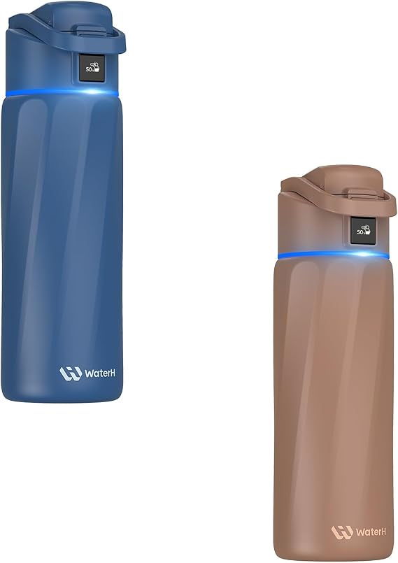 Boost 24 oz Smart Water Bottle Blue + Boost 24 oz Bottle Mocha Bundle
