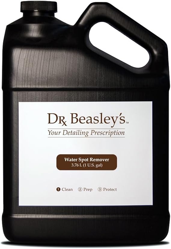 Dr. Beasley's Water Spot Remover for Autos - Eliminates Mineral Deposits, Residue-Free, Prevents Permanent Stains. Fast & Easy to Use for Immediate Results, 1 Gal