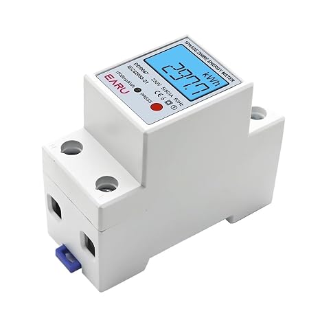 AC 220V 80A Din Rail LCD Digital Backlight Single Phase Energy Meter kWh Power Consumption Meter Wattmeter Electronic Reset Zero110V 60Hz