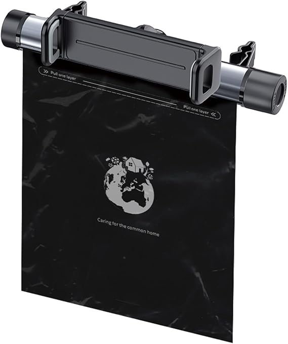 Car Trash Bag with Dispenser&Phone Holder | Space-saving Roller Bag Dispenser(Silver)