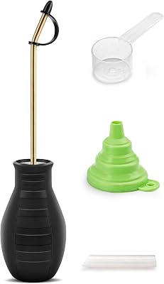 Large Bulb Powder Duster, Diatomaceous Earth Spreader for Garden and Indoor Insect Treatment, Handheld Dust Applicator Spray Bottle with Long Copper Tube