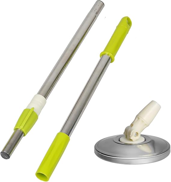 Spin Mop Replacement Handle, 49-inch 360 Degree Rotating Telescopic Spin Mop Pole Handle and Stainless Steel Mop Disc for Household Floor Cleaning Accessories (Green)