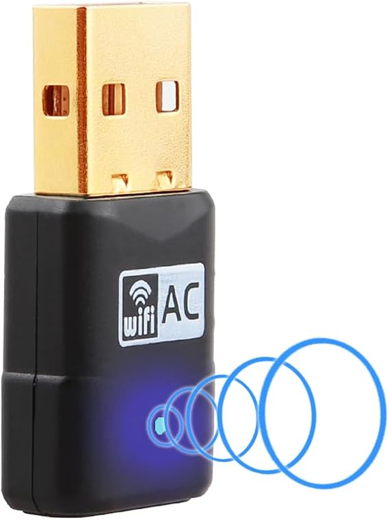 Mini 600Mbps USB WiFi Dongle for PC, Dual Band 5GHz/2.4GHz Wireless Dongle | Compact Design for Easy Everyday Use