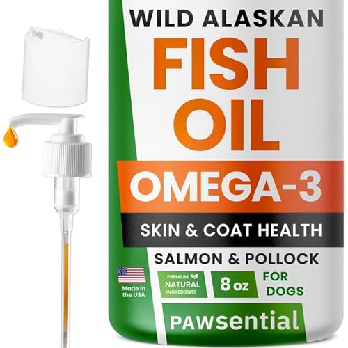 Fish Oil for Dogs & Cats - Natural Omega-3 - Skin & Coat Support - Liquid Food Supplement for Pets - Natural EPA  DHA Fatty Acids for Joint Function, Immune & Heart Health - 8 fl oz Pollock