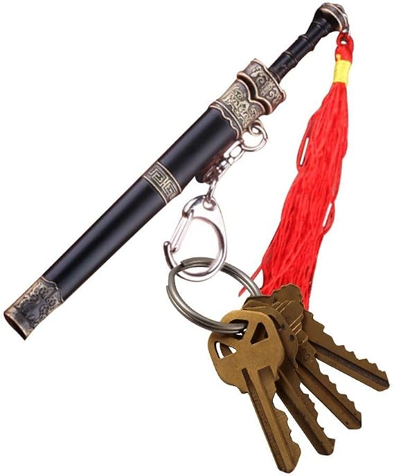 Mini Sword Keychain Chinese Ancient Sword Keychain Keychain Sword Model Tassel Pendant Alloy Sheath Weapon Model Holiday Gift Yue King Sword