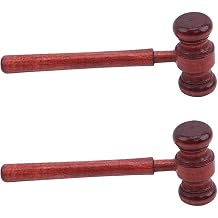 2 Pcs Brown Wood Judge Gavels Auction Court Gavels Wooden Judge Hammers Wood Hammer Props Judge Costume Accessories for Lawyer Courtroom 3.2 x 6.7 x 17.4 cm Desk Accessories