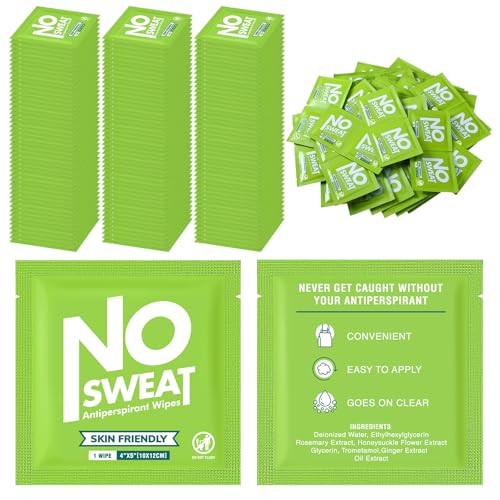 Timgle 150 Pcs Mini Travel Deodorant Wipes Individually Wrapped Armpit Antiperspirant Deodorant Sweat Body Wipes for Women Men Teens Sports Travel Clean Skin Underarm Excessive SweatingBright