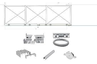 BENINCA HI-MOTIONS SERIE280 Bottom MOUNTING 3-Panel Telescopic Sliding GATE Basic KIT 280.B01-3G-B
