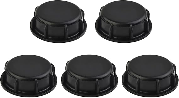 Polypropylene Cap For 1000L IBC Water Tanks, IBC Tank Lids IBC Tote Lid Cover, 2 Inch Coarse Thread Nut for 1000L Liquid Container, Black(5Pcs)