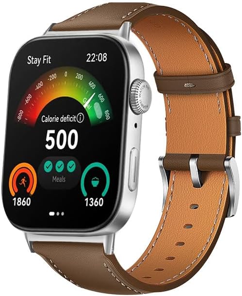 Leather Band Compatible for Huawei Watch Fit 4/Fit 4 Pro/Fit 3 Replacement Bands, Genuine Adjustable Wrist Strap Bands Smartwatch
