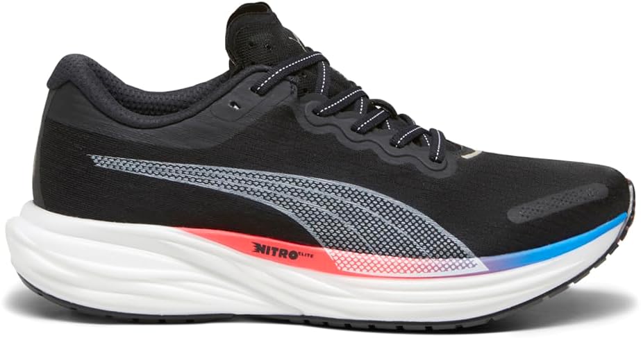 PUMA Mens Deviate Nitro 2 Running Sneakers Shoes - Black | Road Running Shoes