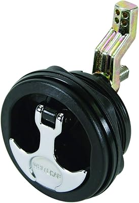 Whitecap S-0226BC T-Handle Latch with Keyed Lock - Black 3 Diameter