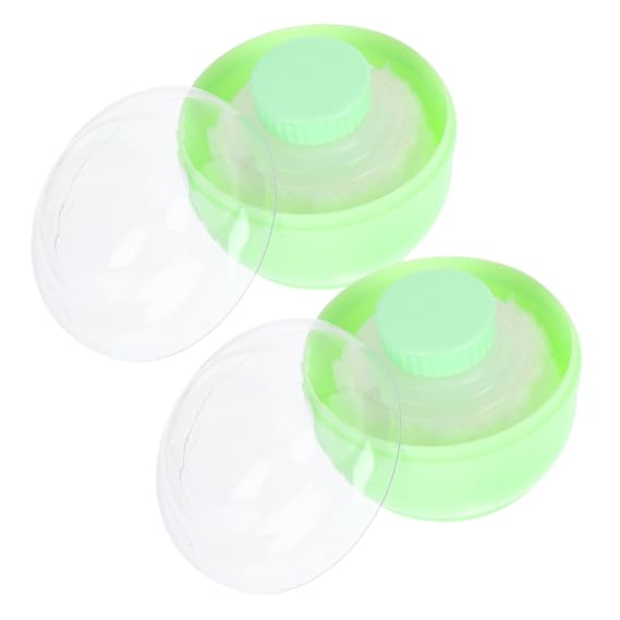FOMIYES 2Pcs Body Powder Puff and Container Powder Puff Boxes for Loose Powder Travel Friendly Design Handle for Care and Protection