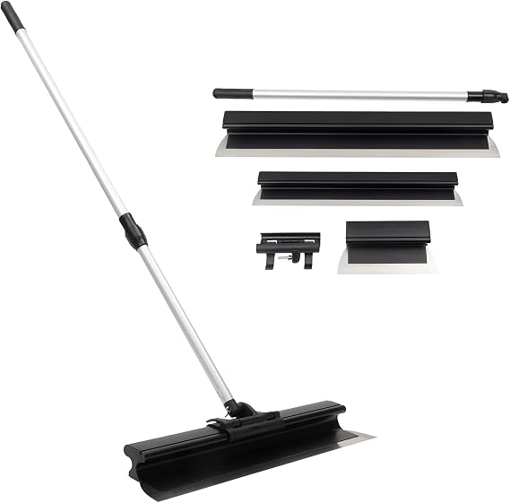 Skimming Blade Set, 10/24/32 Inch Drywall Skimming Blade - Smooth Finish, Large Working Area Black Stainless Steel Putty Knife, Ergonomic Comfort Grip, for Drywall Wallboard Plasterboard