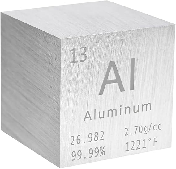 Cube Metal Cube 0.39in/10mm for Chemical Elements Collection Science Education Experiment Application-13 Aluminum AI