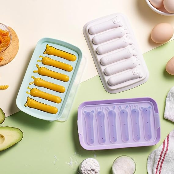 6 Cavities Sausage Hot Dogs Silicone Baking Mold, 3 Pack DIY homemade Hamburger Pan Sausage Hot Dogs Mold lce Tray Candy Jelly Chocolate Mould Kitchen Baking Tools