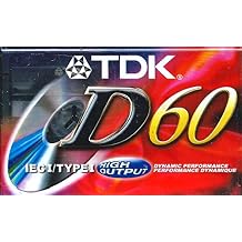 TDK D60 IEC I / Type I High Output Audio Cassette, 60 Minutes (Pack of 2)