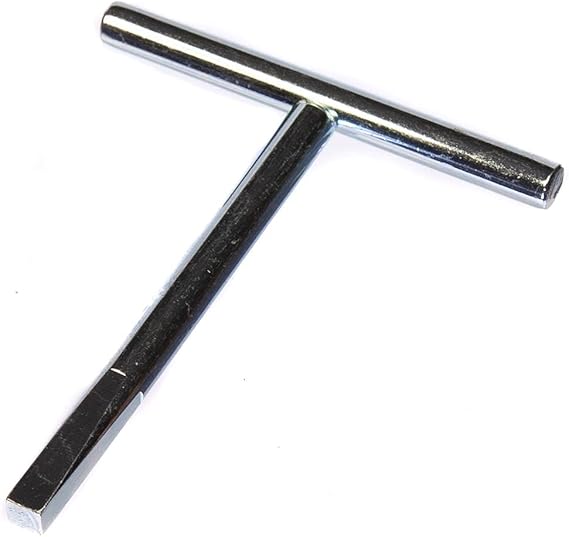 T Bar Key, 6.5mm Square Tapered, Metal, Silver, 100mm