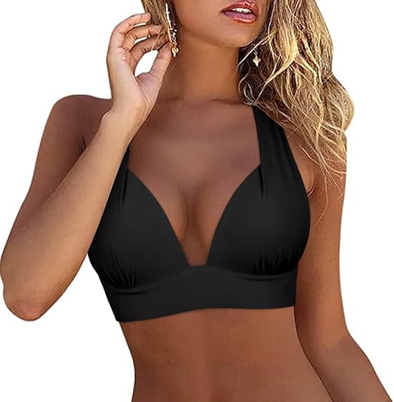 Women's Push Up Bikini Top Sexy Triangle Top Swimsuit Halter Bathing Suit Swim Tops