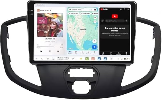 MekedeTech DUDUAUTO DUDU7 2K 2000X1200 Touch Screen 9.5 inch Car Radio Stereo Intelligent Navigation Head Unit Dash Kit for Ford Transit 2013 2014 2015 2016 2017 2018 2019,6G RAM 64G ROM